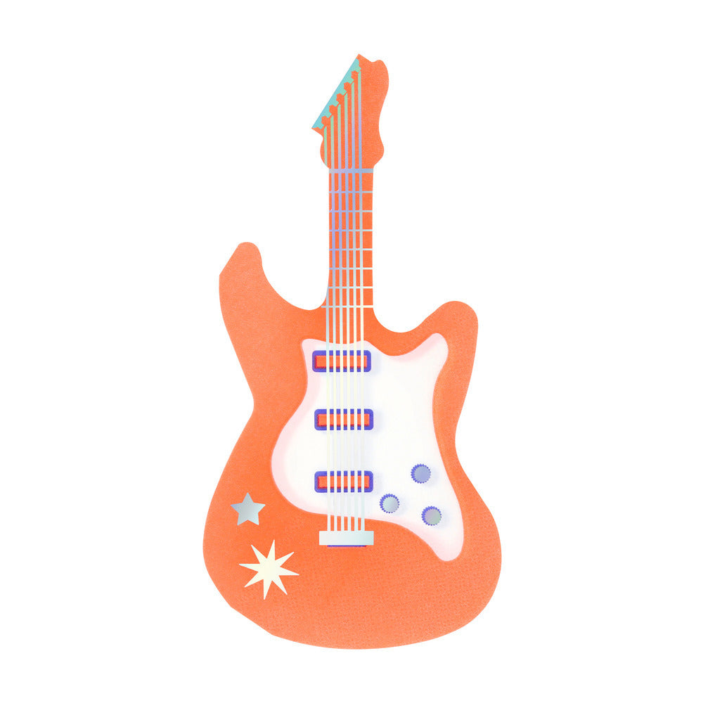 Servilletas con forma de guitarra eléctrica