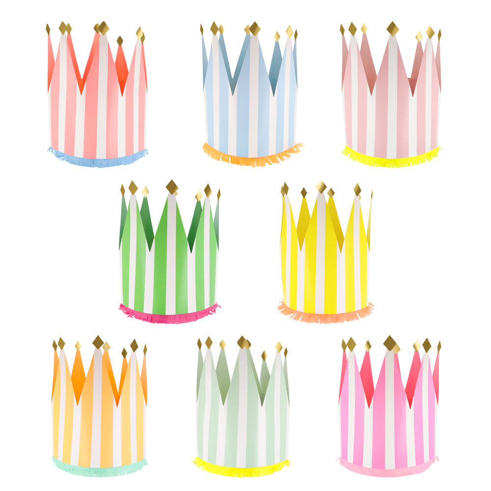 Coronas de cumpleaños XL - rayas