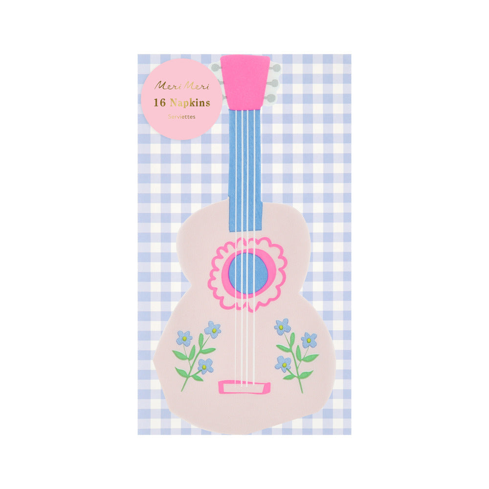 Servilletas con forma de guitarra folk