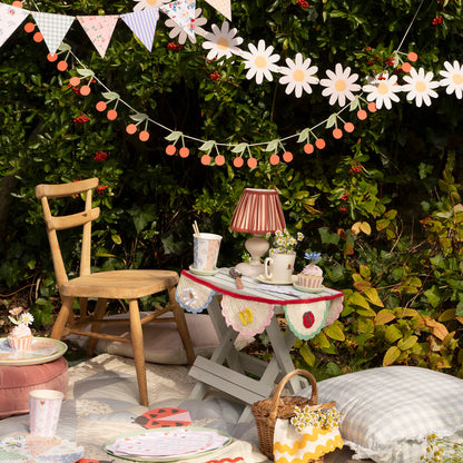 Set de guirnaldas - Happy Birthday, flores y cerezas