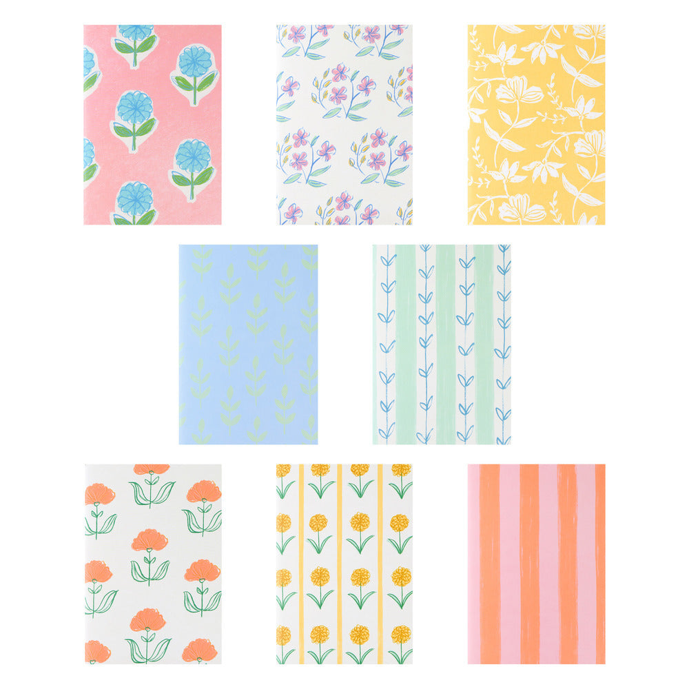 Set de 8 libretas flora en cajita - 80 hojas
