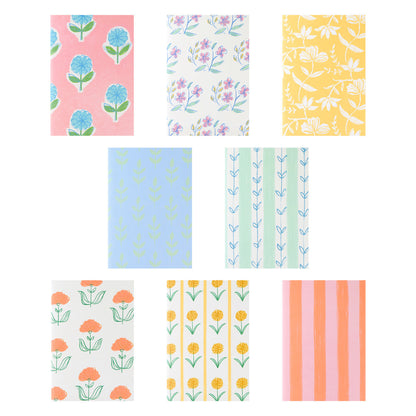 Set de 8 libretas flora en cajita - 80 hojas