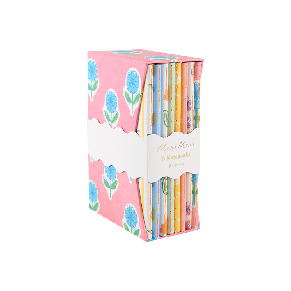 Set de 8 libretas flora en cajita - 80 hojas