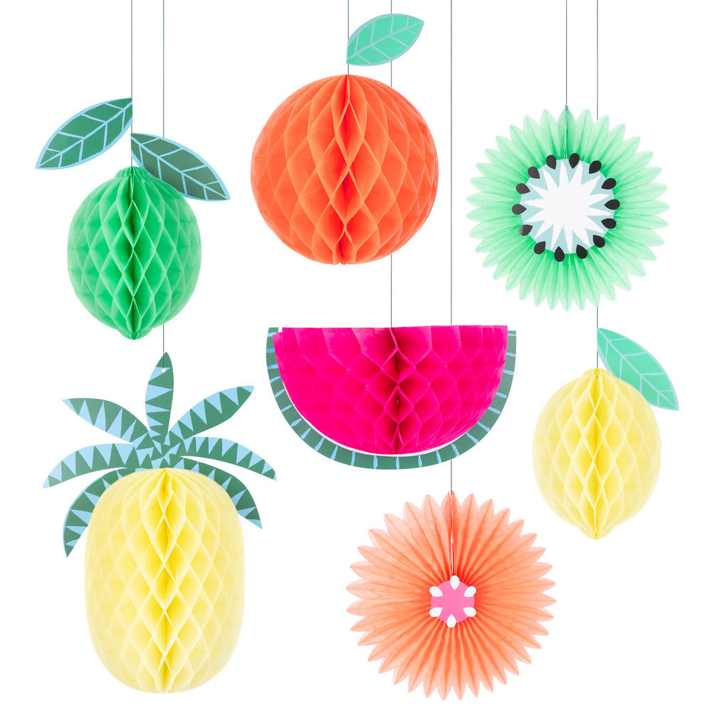 Decoraciones colgantes frutas tropicales