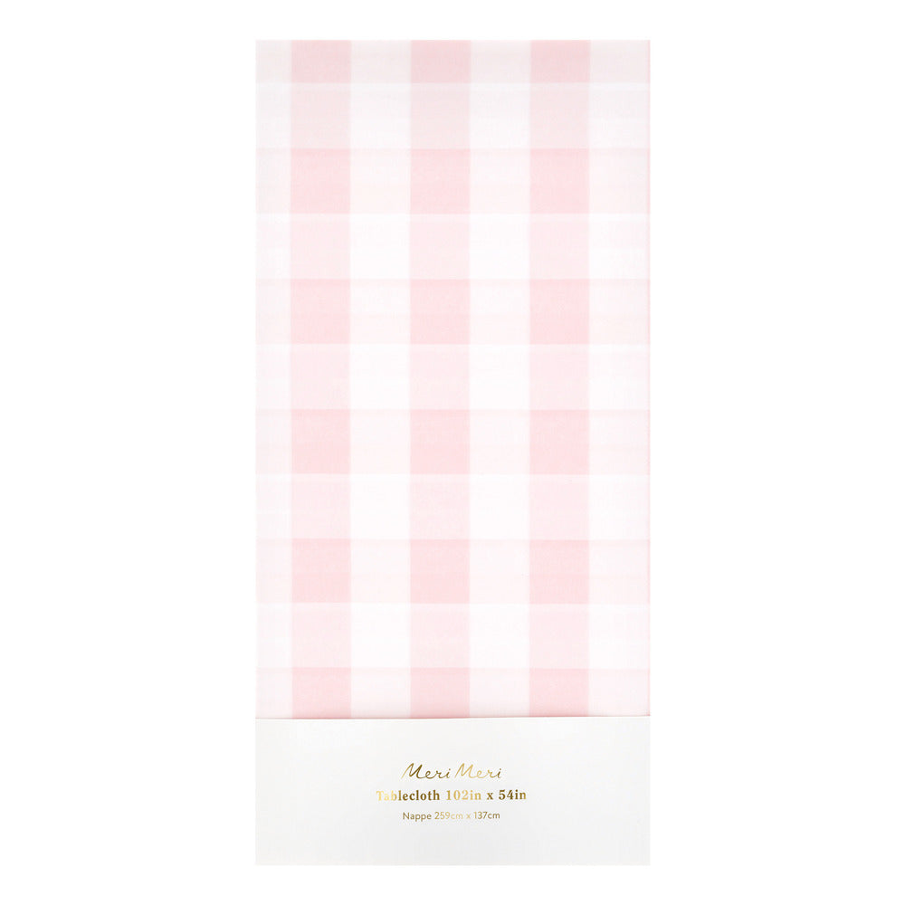 Mantel de papel - cuadrillé rosado