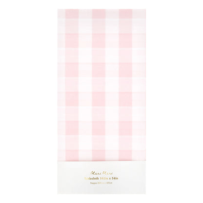 Mantel de papel - cuadrillé rosado