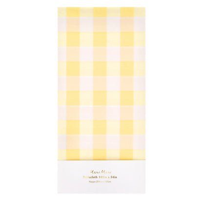 Mantel de papel - cuadrillé amarillo