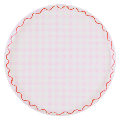 Set x 6 platos reutilizables cuadrillé - grandes