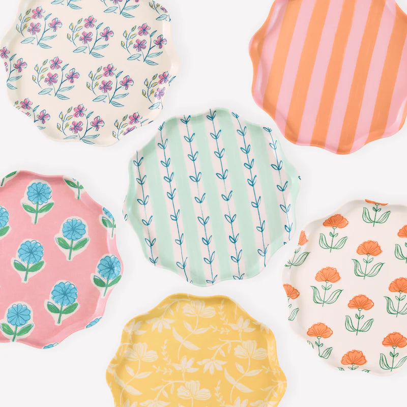 Set x 6 platos reutilizables Flora - pequeños