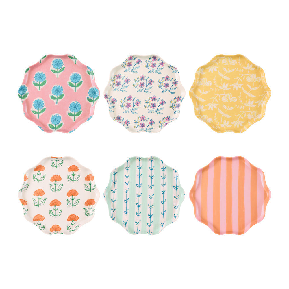 Set x 6 platos reutilizables Flora - pequeños