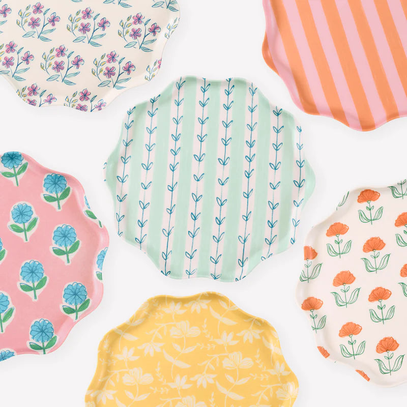 Set x 6 platos reutilizables Flora - grandes