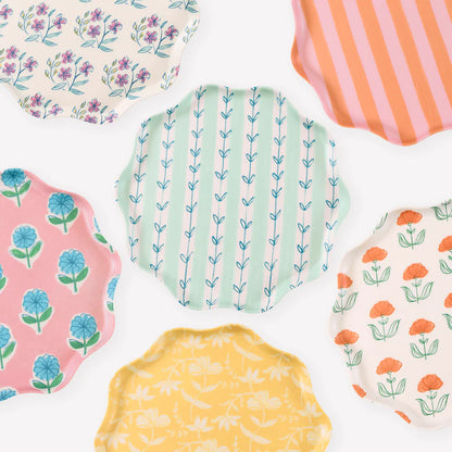 Set x 6 platos reutilizables Flora - grandes