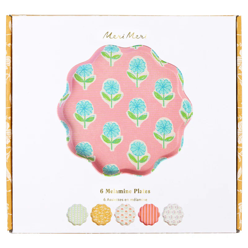 Set x 6 platos reutilizables Flora - grandes