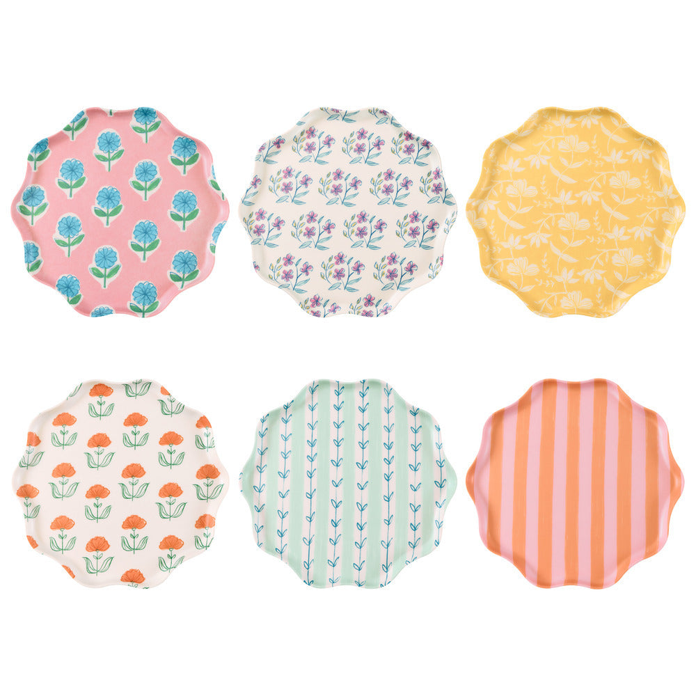 Set x 6 platos reutilizables Flora - grandes