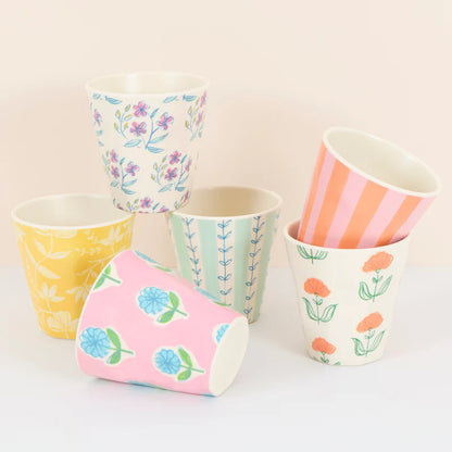 Set x 6 vasos reutilizables Flora