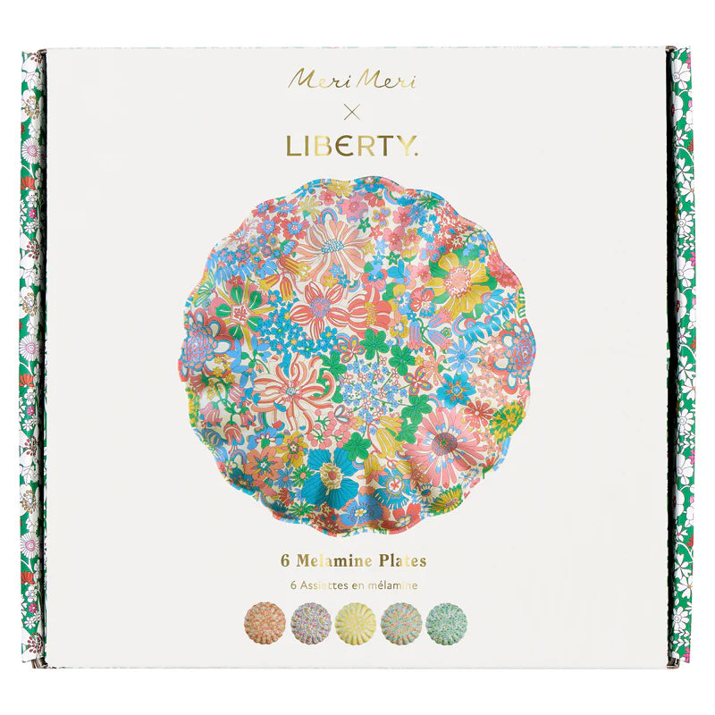 Set x 6 platos reutilizables jardín de flores Liberty - grandes