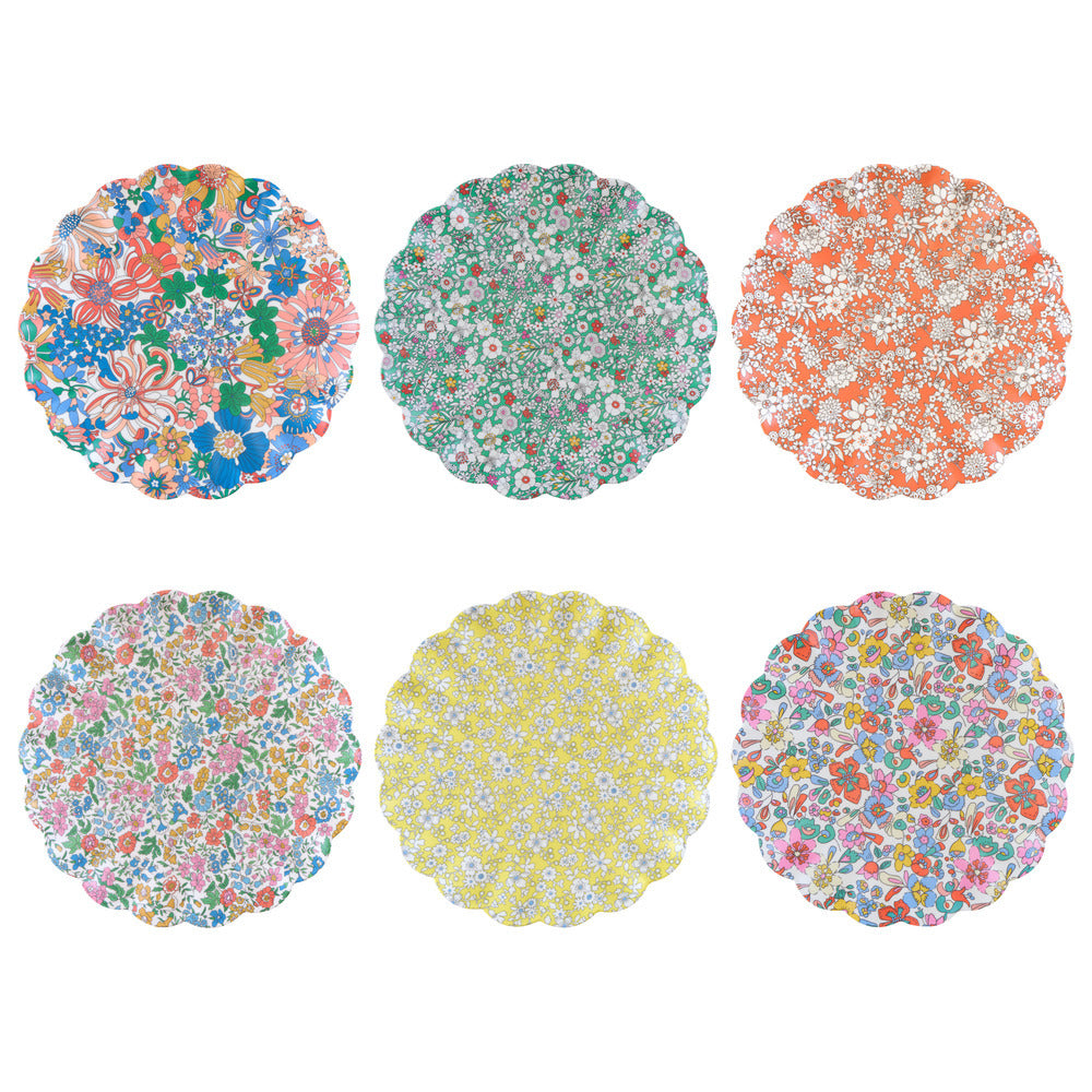 Set x 6 platos reutilizables jardín de flores Liberty - grandes