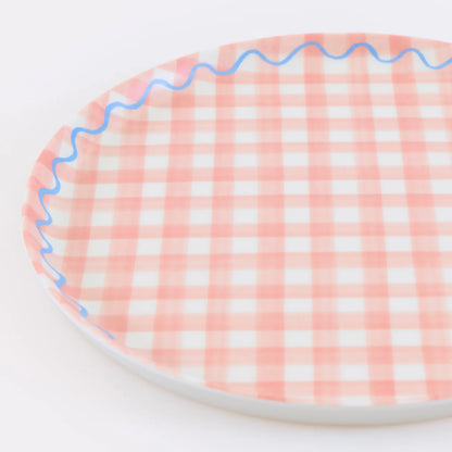 Set x 6 platos reutilizables cuadrillé - pequeños