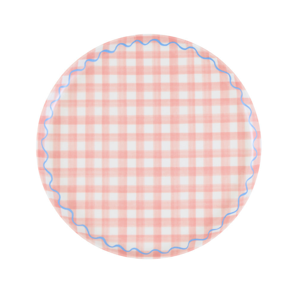 Set x 6 platos reutilizables cuadrillé - pequeños