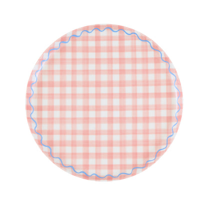 Set x 6 platos reutilizables cuadrillé - pequeños