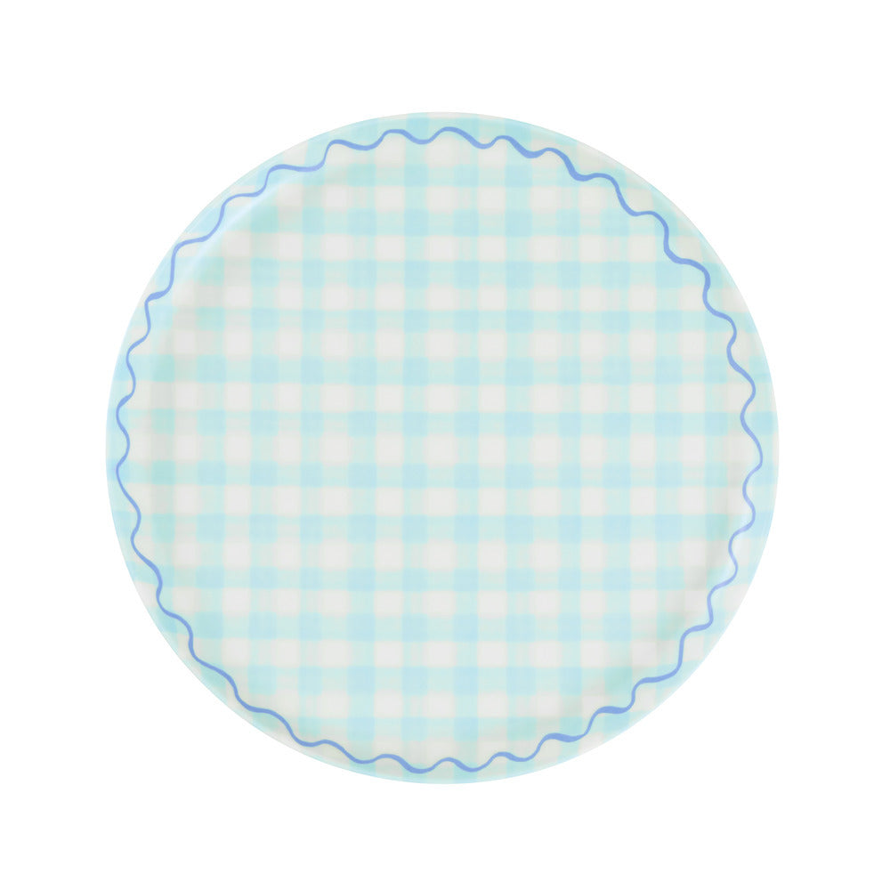 Set x 6 platos reutilizables cuadrillé - pequeños