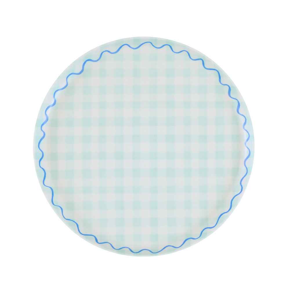 Set x 6 platos reutilizables cuadrillé - pequeños
