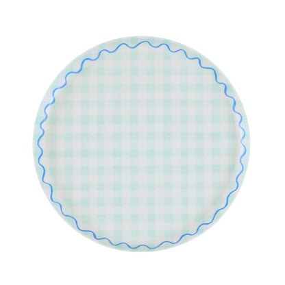 Set x 6 platos reutilizables cuadrillé - pequeños