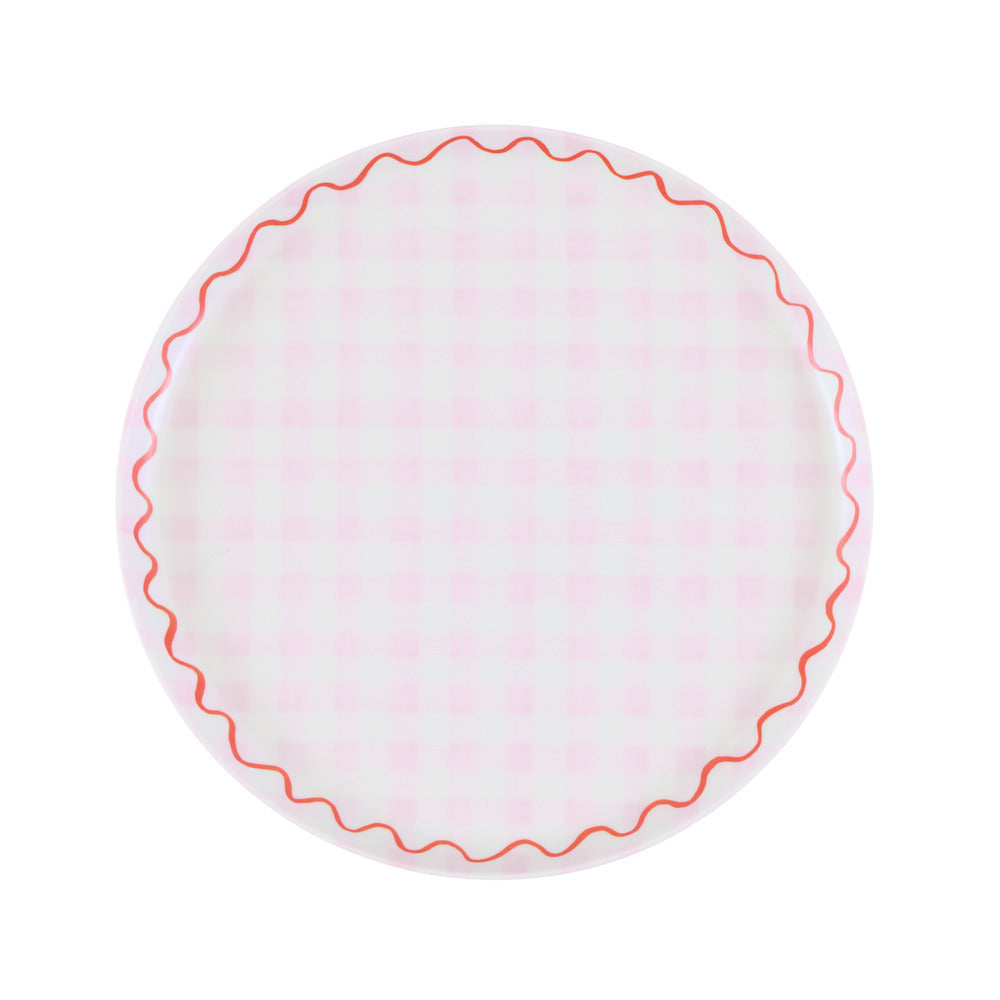 Set x 6 platos reutilizables cuadrillé - pequeños