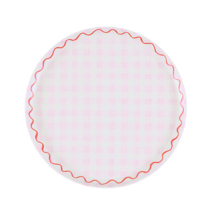 Set x 6 platos reutilizables cuadrillé - pequeños