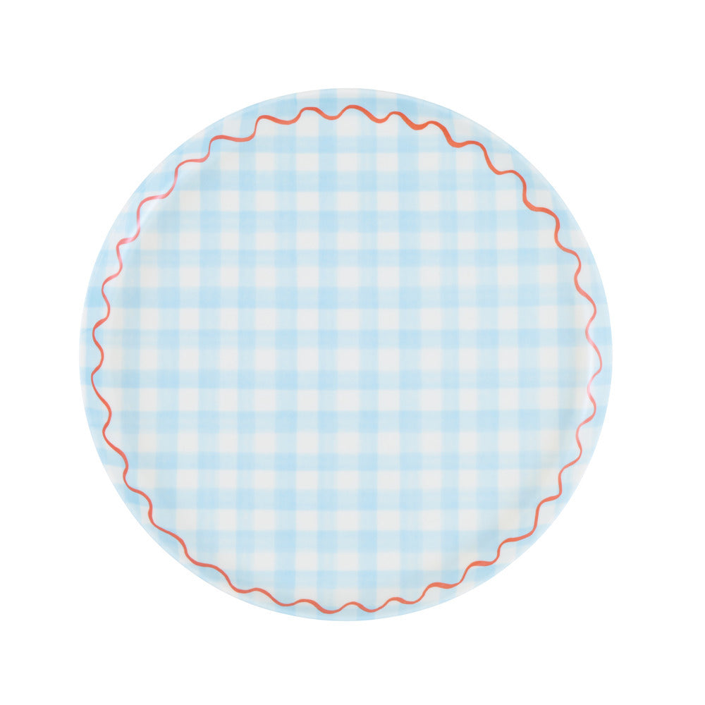 Set x 6 platos reutilizables cuadrillé - pequeños