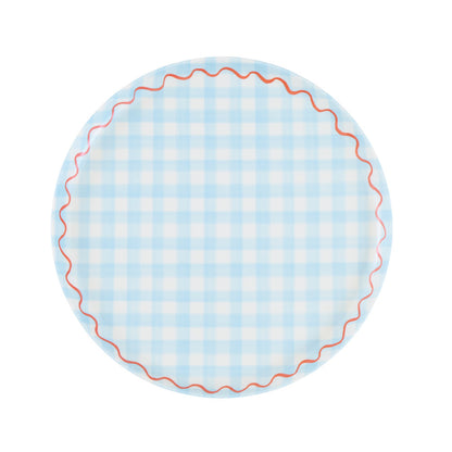 Set x 6 platos reutilizables cuadrillé - pequeños