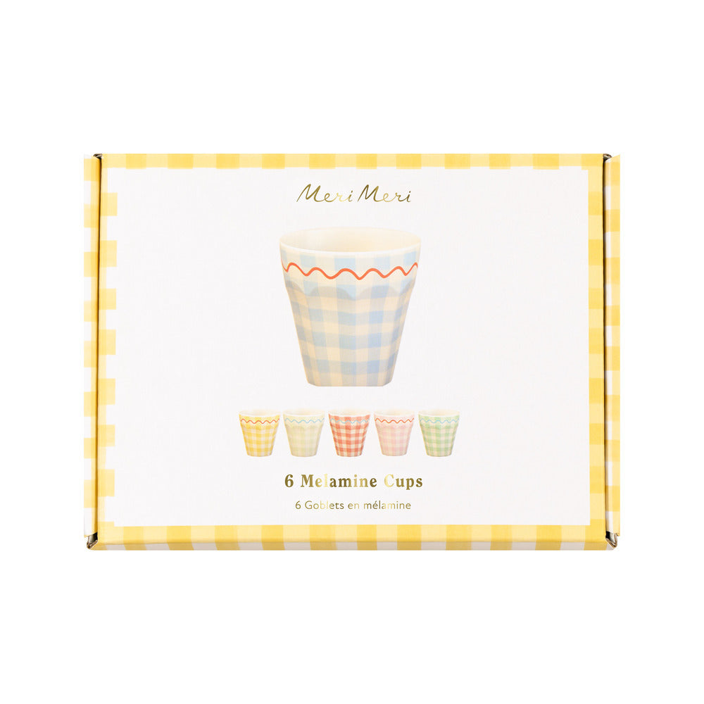 Set x 6 vasos reutilizables cuadrillé