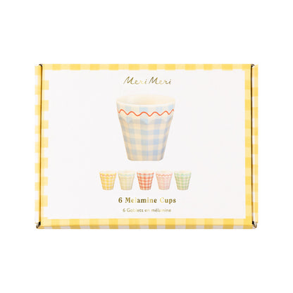 Set x 6 vasos reutilizables cuadrillé