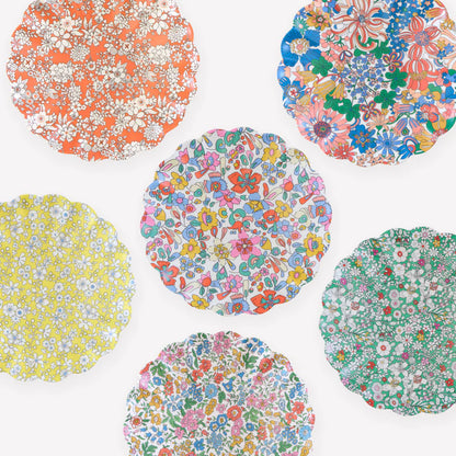 Set x 6 platos reutilizables jardín de flores Liberty - pequeños