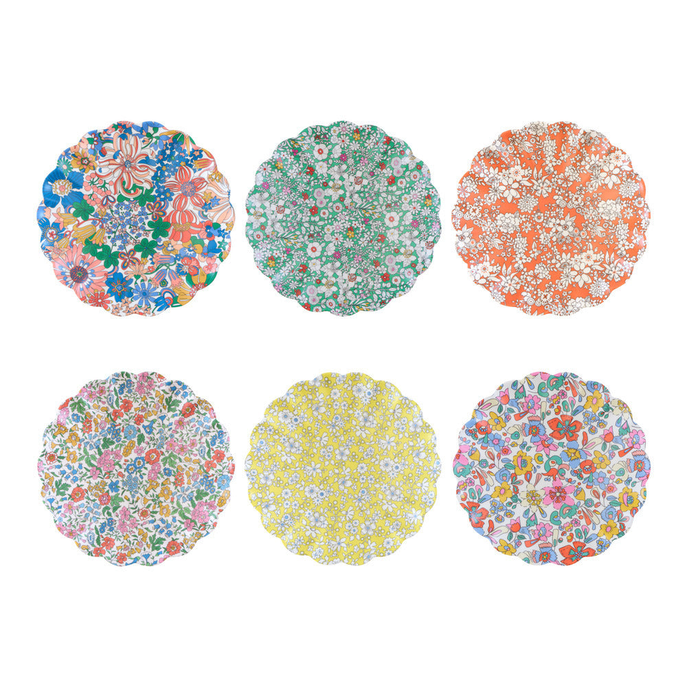 Set x 6 platos reutilizables jardín de flores Liberty - pequeños
