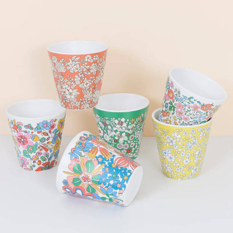 Set x 6 vasos reutilizables jardín de flores Liberty