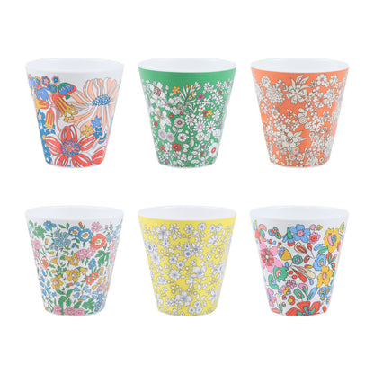 Set x 6 vasos reutilizables jardín de flores Liberty