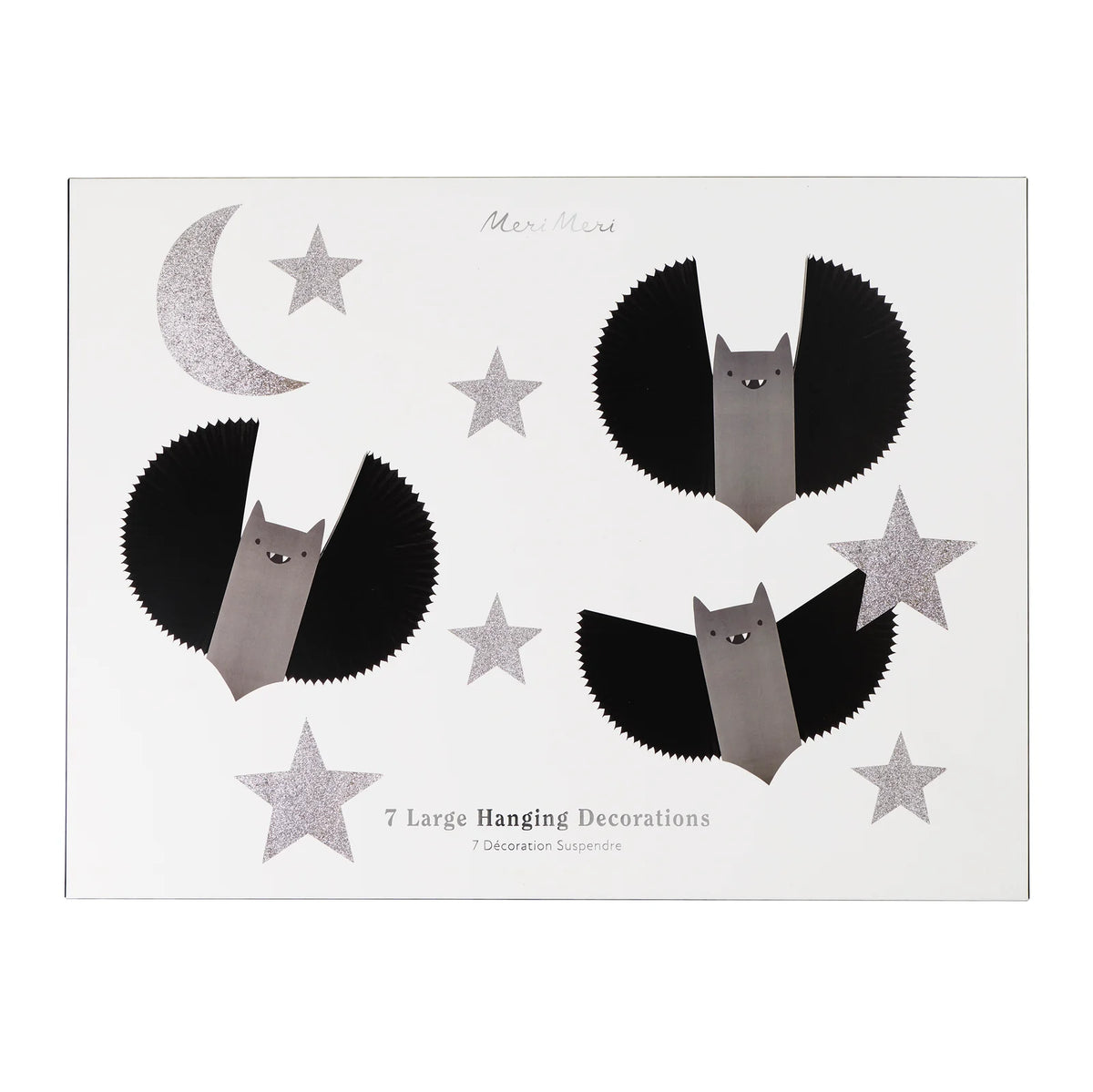 Decoraciones colgantes - murciélagos, luna y estrellas