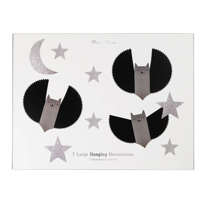 Decoraciones colgantes - murciélagos, luna y estrellas
