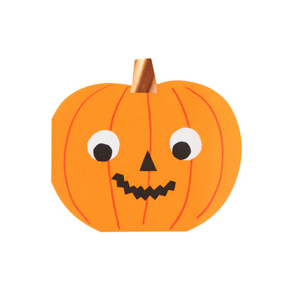 Servilletas con forma de calabaza sonriente