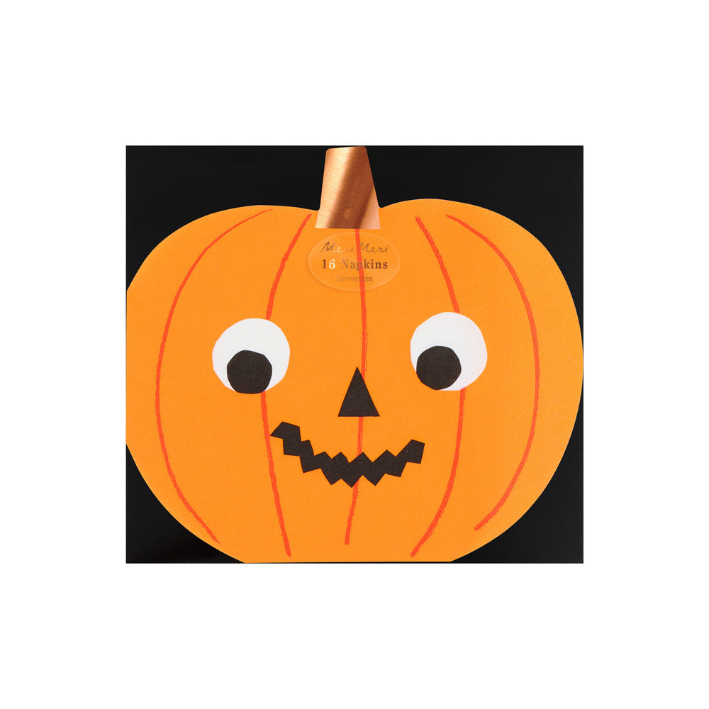 Servilletas con forma de calabaza sonriente