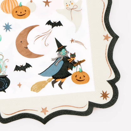 Servilletas Halloween borde decorado - pequeñas