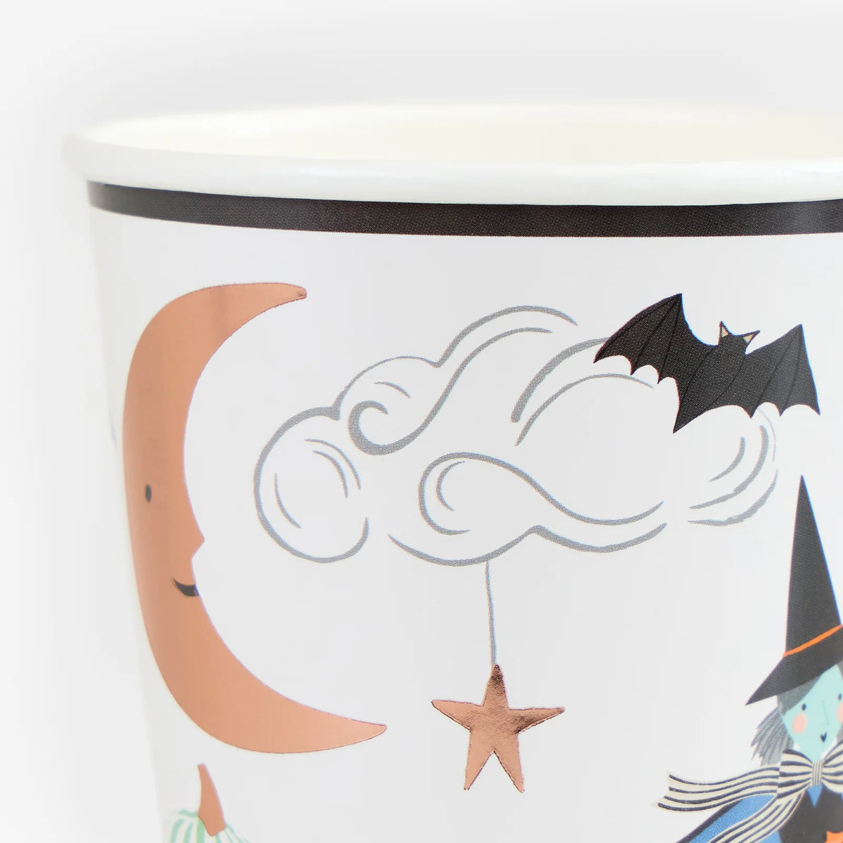 Vasos Halloween borde decorado