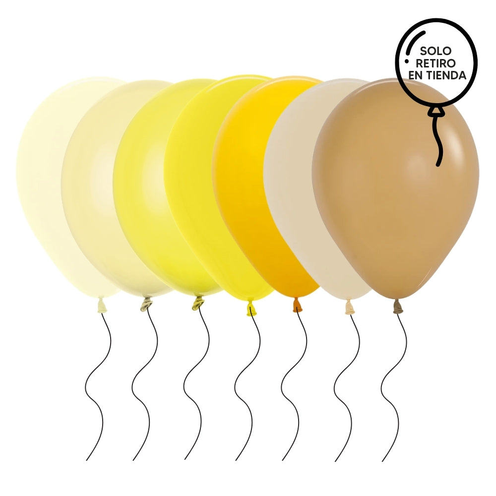 Globo 30cm inflado con helio - amarillos y tierras (elige un color)