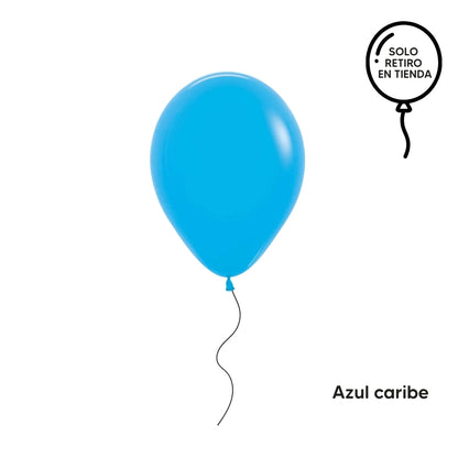 Globo 30cm inflado con helio - azules (elige un color)