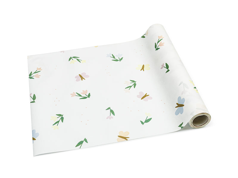Camino de mesa flores y mariposas (non-woven)