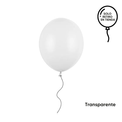 Globo 30cm inflado con helio - blancos y metalizados (elige el color)