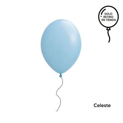 Globo 30cm inflado con helio - azules (elige un color)