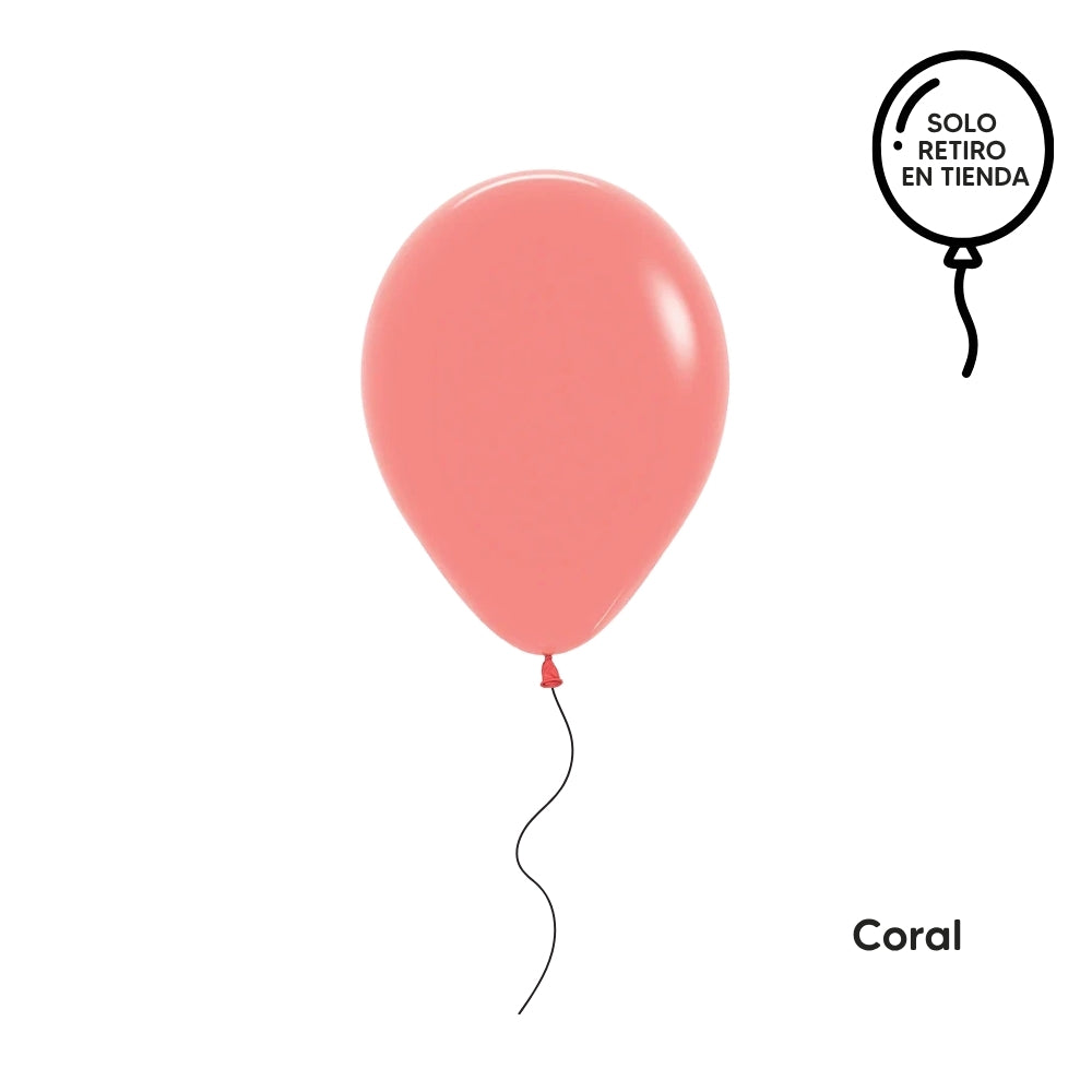 Globo 30cm inflado con helio - naranjos y rojo (elige el color )