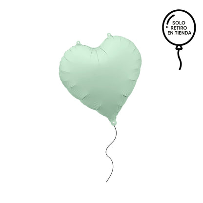 Globo corazón inflado con helio - elige un color